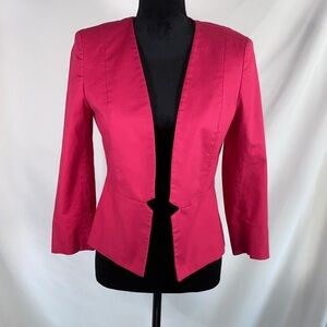 Tahari Fuchsia Hot Pink Women's Open Blazer Size 4